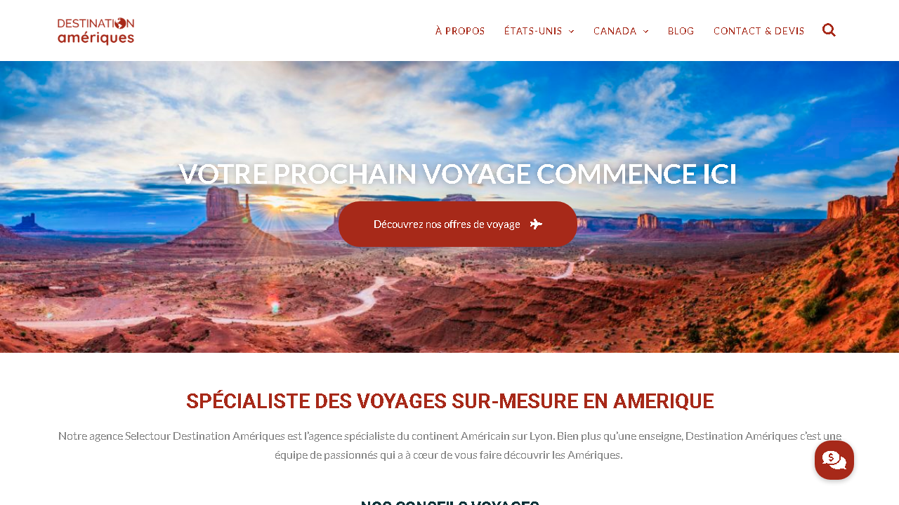 Capture d'écran de http://www.destination-ameriques.com/